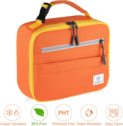 Genteen Lunch Box Kids, Insulated Lunch Bag Kids Boys Girls Back to School, Soft Lunch Box for Men Reusable Lunchbox for Office,Outdoor,School (Black)