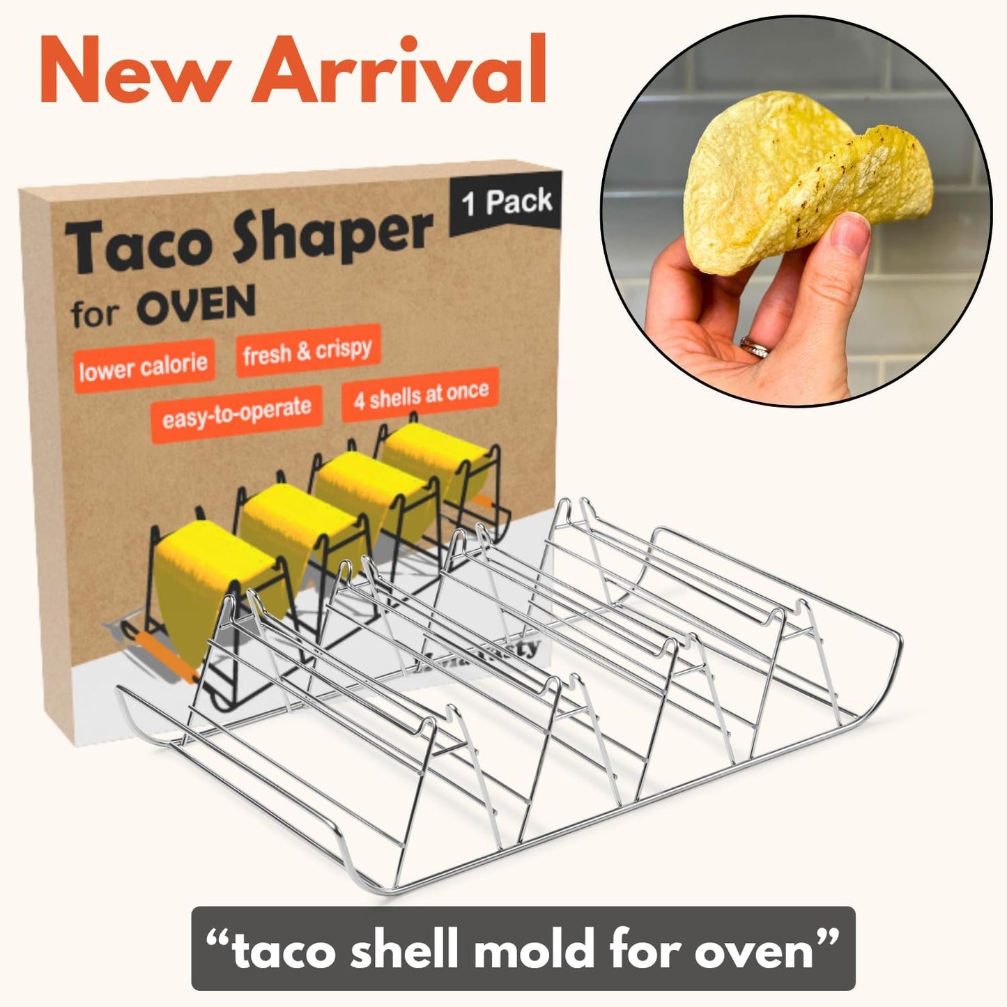 HolaTasty Taco Shell Holder Ceramic, Taco Gifts for Thanksgiving Christmas - Taco Holders Set of 2, Dual Taco Stand for Plates - Hold Street/Hard Shells, Mini Taco Night Accessories for Taco Lovers