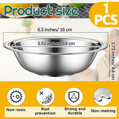 Tioncy 20 Pack Small Mixing Bowls, 3/4 Quart Stainless Steel Prep Bowl for Sauces, Snacks, Side Salads, 6.3 Inch Cooking Baking Bowls Set with Flat Base, Dishwasher Safe