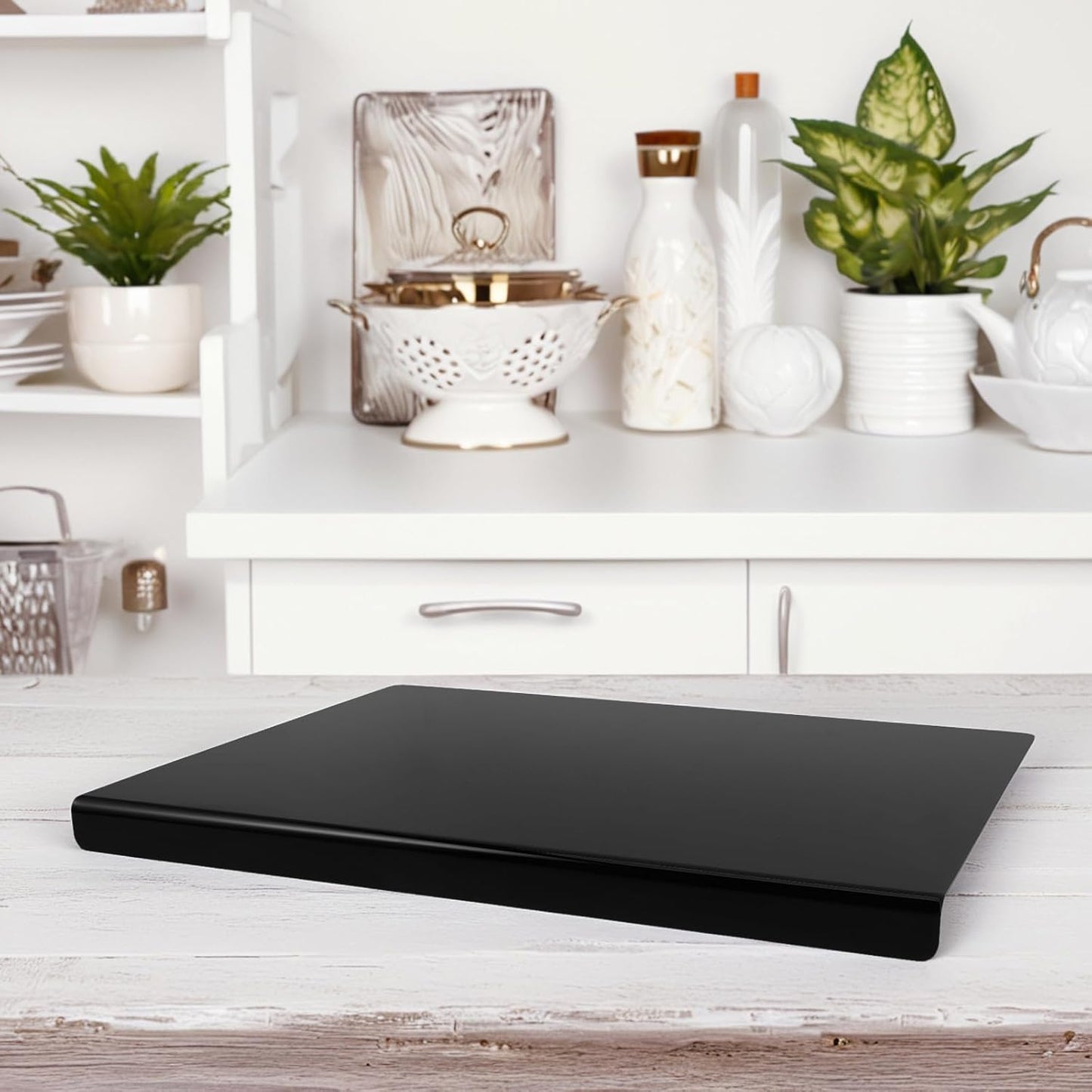 PRETYZOOM Black Non-slip Acrylic Cutting Board Large 42.5x32.5cm Kitchen Countertop Chopping Mat for Fruits Vegetables and Meat