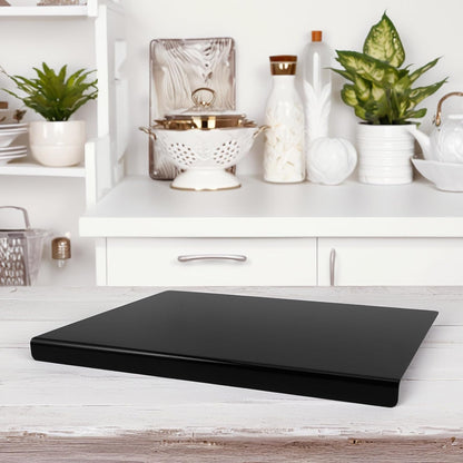 Artibetter Large Black Acrylic Cutting Board 42.5x32.5cm Non-slip Kitchen Chopping Mat with Counter Lip for Fruit and Vegetable Prep