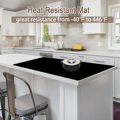 Extra Large Silicone Mat 78.7''x23.6''(200cmx60cm), Large Silicone Mats for Kitchen Counter, Multipurpose Heat Resistant Mat, Waterproof Placemat for Countertop Protector, Black