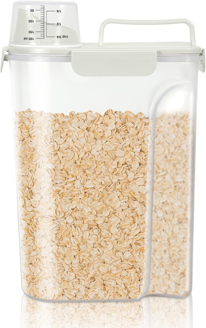 TBMax Rice Container 10 Lbs, Cereal Container Oatmeal Storage, Airtight Food Dispenser with Easy-pouring Spout & Handy Cup for Flour Grain Beans, Pet Dog Cat Bird Food Storage Container