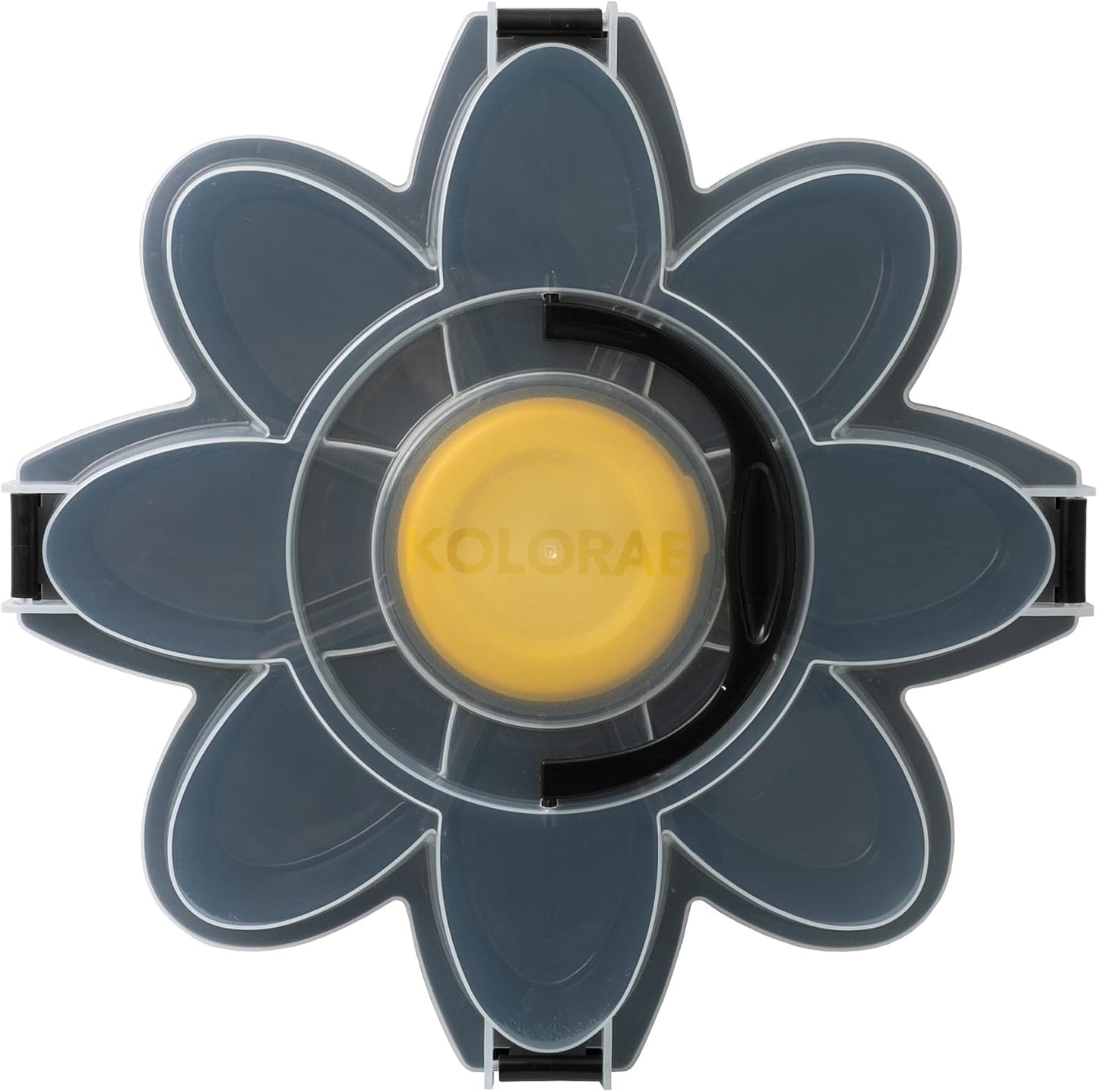 KOLORAE Flower Snack Serving Tray - 9 Compartment Party Platter with Dressing Cup for Chips and Dip, Fruits and Veggies - Game Day & Summer Entertaining Tray