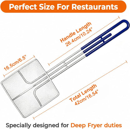6.5" Square Fine Mesh Spider Strainer for Deep Fryer, 2 Pack