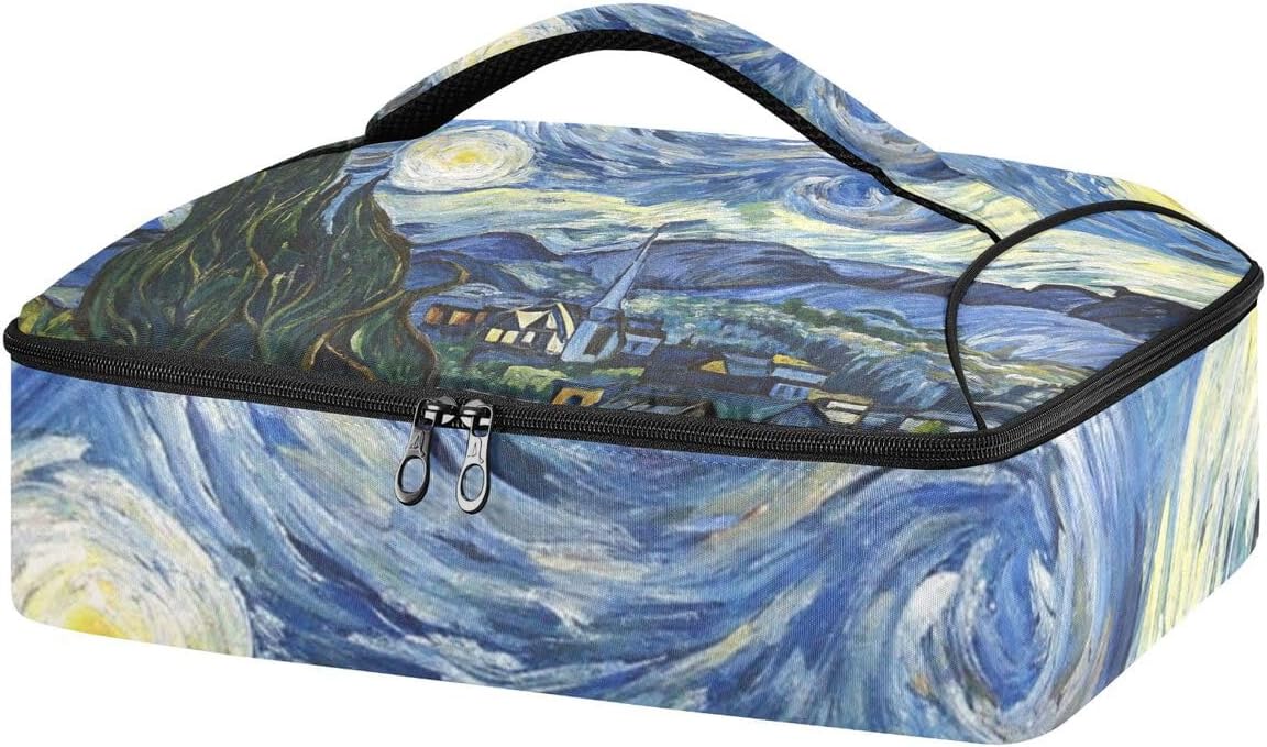 Mandala Casserole Dish Carrier, Portable Leakproof Insulated Casserole Carrier for Hot or Cold Food, Travel, Party, Picnic