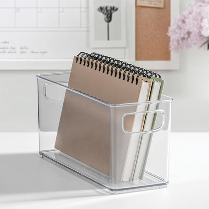 iDesign Stackable Pantry Bins with Handles, 4 Small and 4 Medium Bins, 8 Pack, Clear, Made in USA
