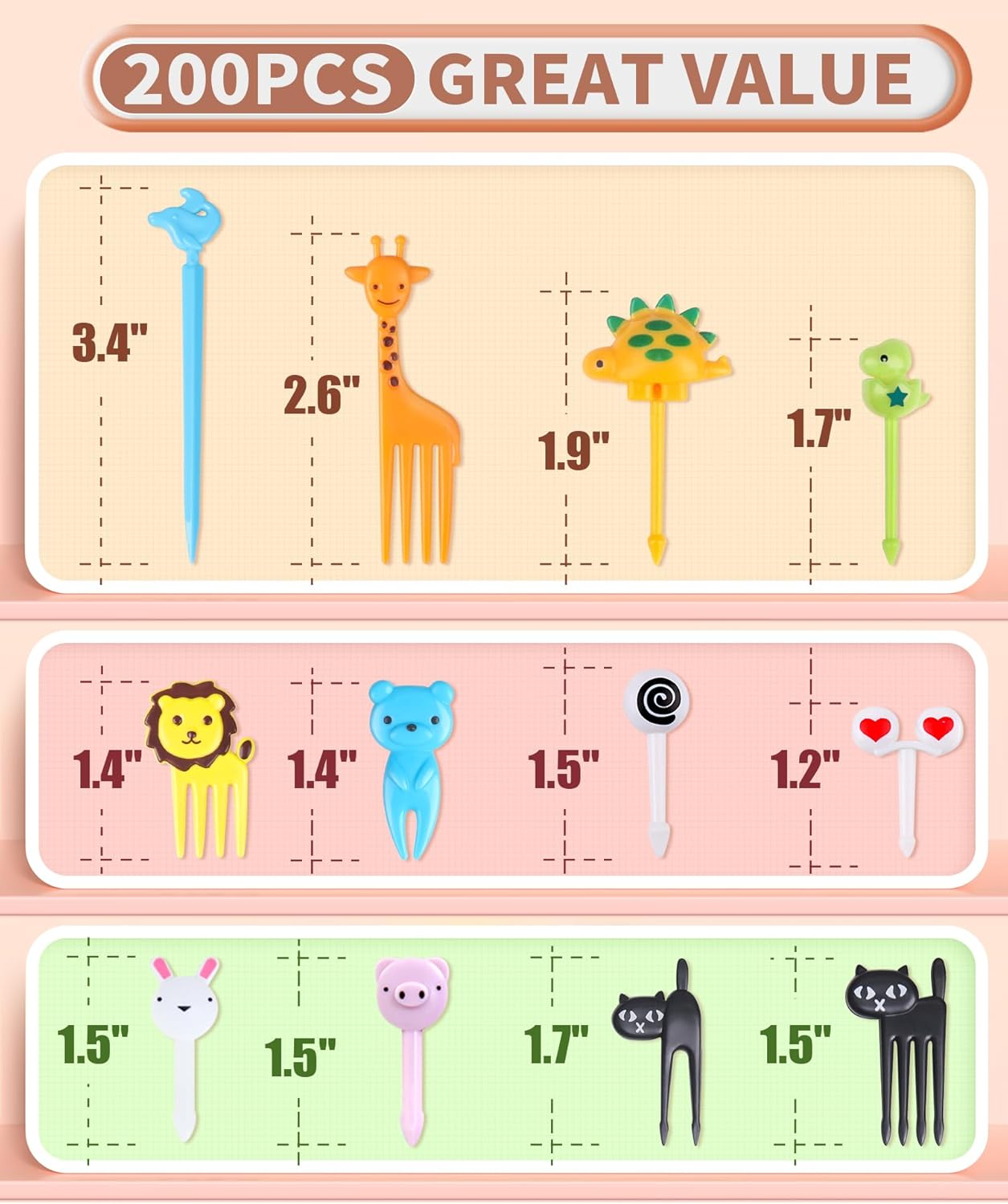 160PCS Food Picks for Kids with Storage Box, Kids Lunch Accessories for Bento Box, Animal Kids Food Picks for Picky Eater, Cute Toothpicks for Food Fruit, Fun Toddler Food Picks - BPA Free