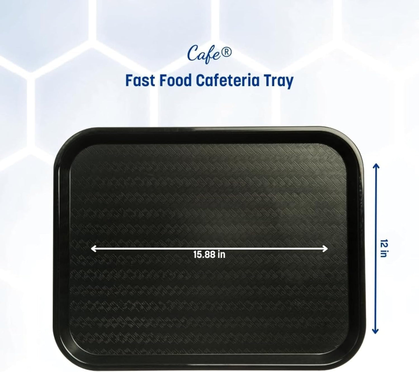 Carlisle FoodService Products Café Cafeteria Tray, Fast Food Tray for Restaurant or Commercial Use, 14" x 18", 1 Count, Black