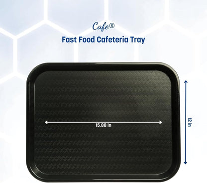 Carlisle FoodService Products Café Cafeteria Tray, Fast Food Tray for Restaurant or Commercial Use, 14" x 18", 1 Count, Black