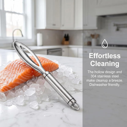 304 Stainless Steel Fish Scale Remover, Fish Scaler Kitchen Tool