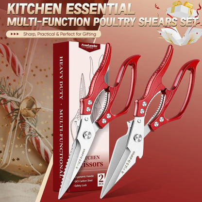 Freelander Kitchen Scissors Set - All Purpose Heavy Duty Poultry Shears