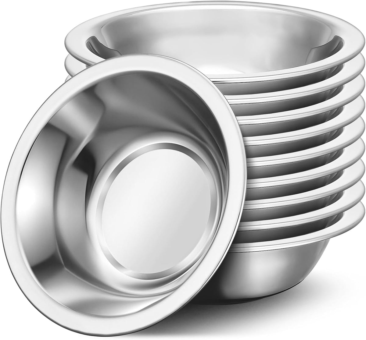 304(18/8) Stainless Steel Mixing Bowls for Kitchen, 6.3" 13.67 fl.oz Metal Mixing Bowls Set Stackable for Baking Serving Cooking Food Prep Storage Dishwasher Safe Lightweight