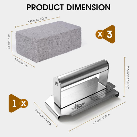 XUDAKAIXIN Grill Cleaning Bricks with Handle, Pumice Griddle Cleaning Stone Removing Stains for Grill,Plattop Griddle,Sink,Cookwares,Floor,Countertop(3-Pack with Handle)