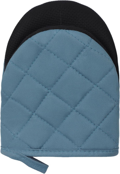 Goldmeet Mini Oven Mitts 2-Pack, 7"x5.5", 500°F Silicone Grip, Gray