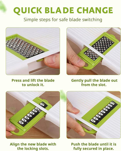 Mandoline Slicer for Kitchen, Adjustable Mandoline Food Slicer, Vegetable Slicer, Potato, Onion, Cucumber, Veggie Slicer, Multifunctional Vegetable Chopper with Container, Essential Kitchen Gadgets