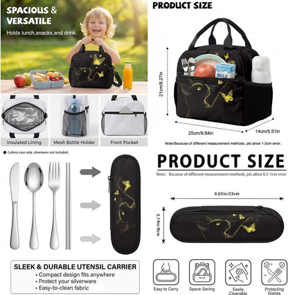 Highland Cow Backpack with Lunch Box Set for Kids Sunflower School Backpack for Girls Boys Back to School Bag Student Travel Backpacks Reusable Utensils Pen Case Water Bottle Bag 5PCS