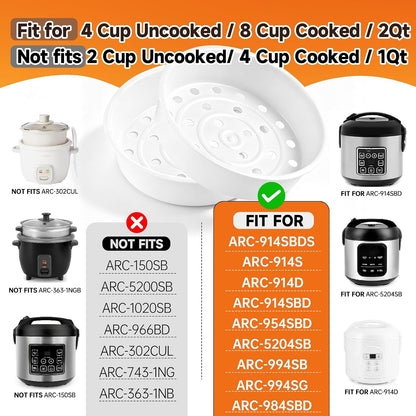 Steamer Basket Fit for Aroma Rice Cooker 4 Cup Uncooked / 8 Cup Cooked