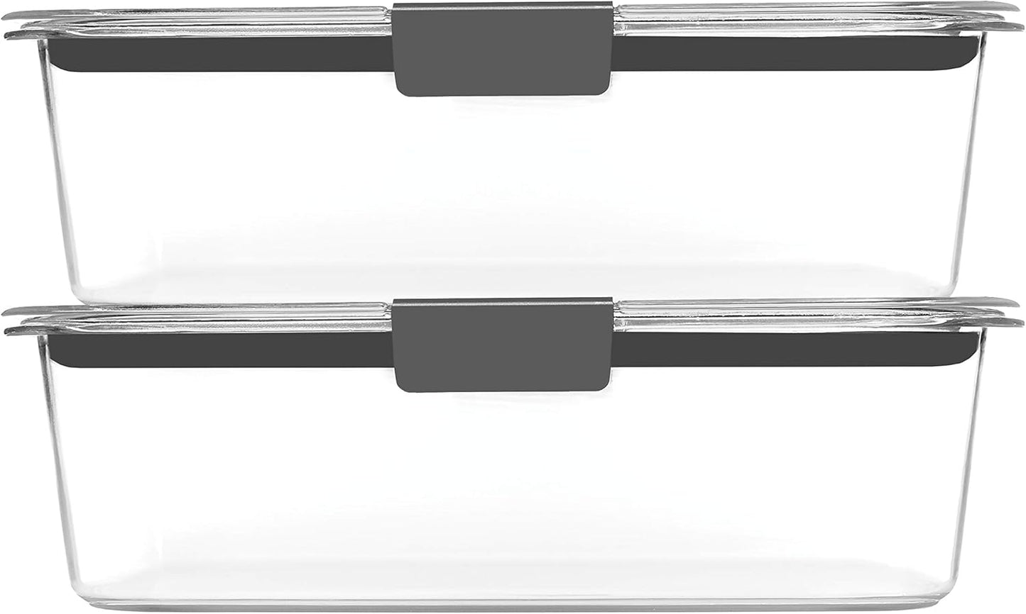 Rubbermaid Brilliance BPA Free Airtight Food Storage Containers with Lids, Set of 4 (4.7 Cup) Ideal for Lunch, Meal Prep, and Leftovers