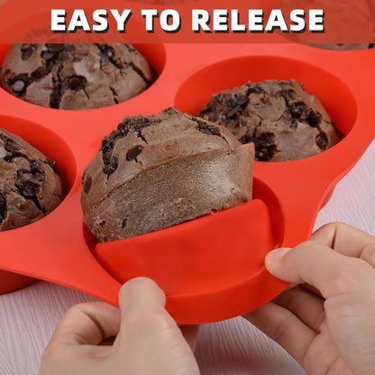 CAKETIME 12 Cups Silicone Muffin Pan - Nonstick Cupcake Pan 1 Pack Regular Size Silicone Mold for Baking