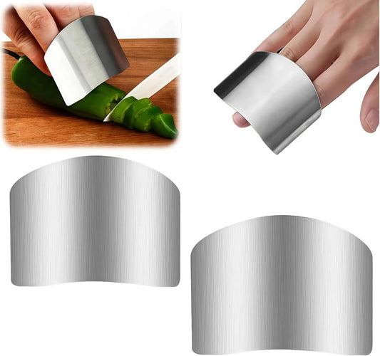 Stainless Steel Finger Guard, Adjustable Finger Guard Protector for Cutting Food, Premium Slicing Tool for Chopping, Dicing, and Food Prep