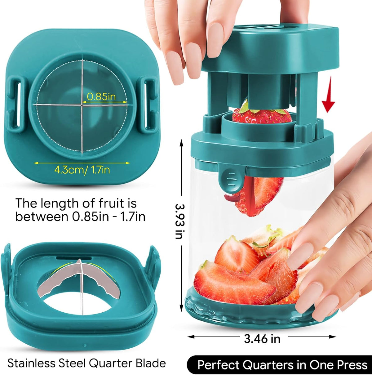 Small Fruit Cutter for Grape, Strawberry, Cherry Tomato (Red)
