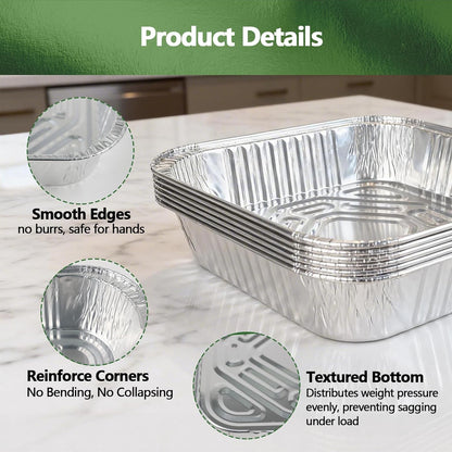 Thickened 35 Pack Heavy Duty Aluminum Pans, 8x8 Small Disposable Aluminum Baking Pans, Square Tin Foil Roasting Tray for Cooking, Meal Prep, Catering, Events, Carton Packaging