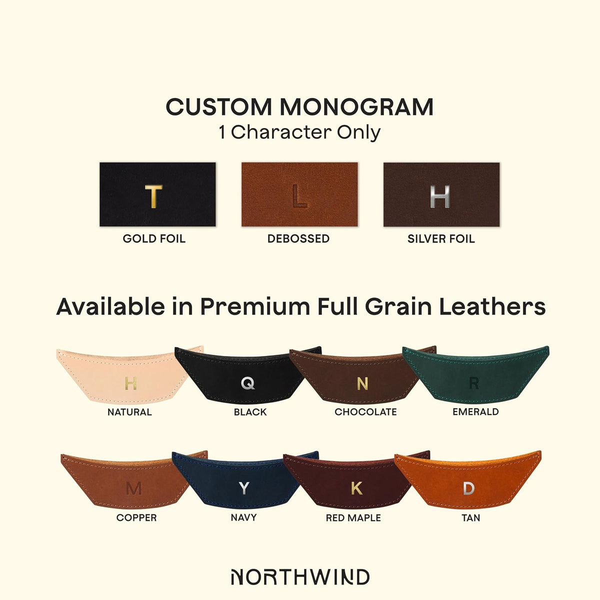 Personalized Cast Iron Handle Covers, Leather Set of 2, USA Made