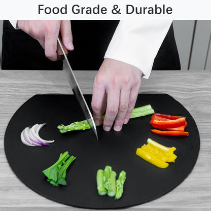 ZVP Thick Silicone TPU Cutting Board Mats for Kitchen, Flexible Rubber Cutting Boards, Anti-Slip Cutting Mats, Semicircle Chopping Board, BPA Free Dishwasher Safe, 2 Pieces