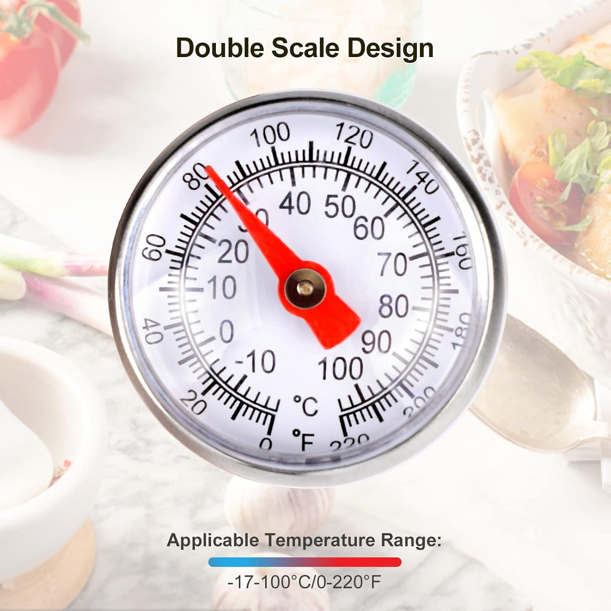 Meat Thermometer for Grilling, Food Thermometer for Cooking, Milk, Meat Thermometers for Grilling Cooking, Kitchen Instant Read Thermometer, Pocket Thermometers Food Temperature Probe