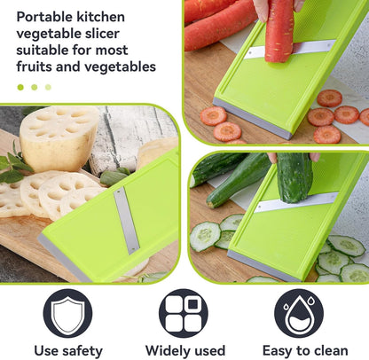 Vegetable Slicer, Handheld Slicer Stainless Steel Mandoline French Fry Cutter Manual Slicer for Kitchen Handheld Slicer for Food Vegetables French Fry Slicer and Cutter Potato Slicer for Chips