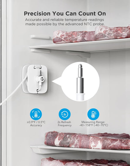 GoveeLife WiFi Refrigerator Thermometer Sensor with Alarm, 2-Pack & Gateway
