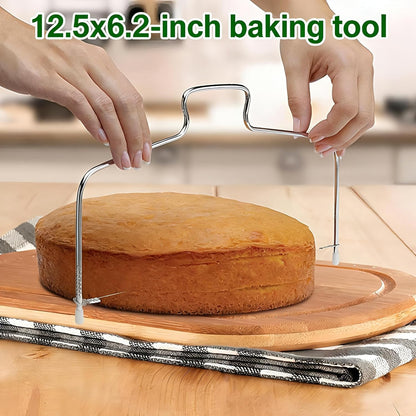 Cake Cutter Leveler, 12.5" Adjustable 2-Wire Stainless Steel Tool