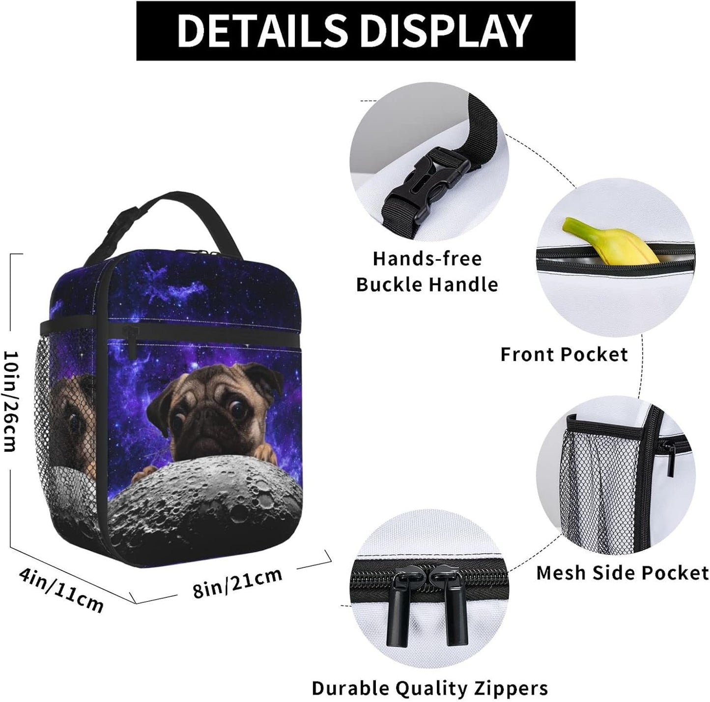 Purple Axolotl Lunch Box Lunch Box Reusable Insulated Totes Lunch Bag Thermal Cooler For Boy Girls School Men Women Beach Picnic Travel