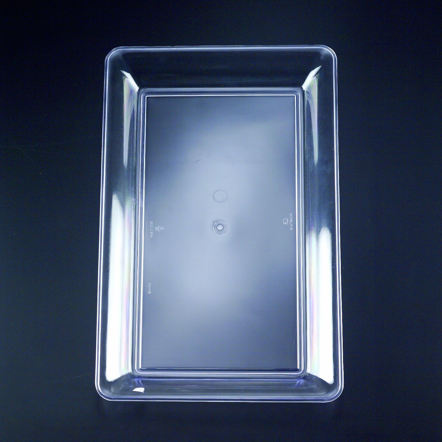 4 Rectangle White Plastic Heavy Duty Serving Trays 12" x 18" Decorative Wedding & Party Platters