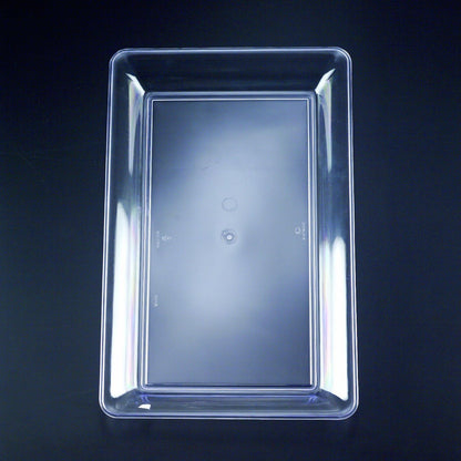 4 Rectangle White Plastic Heavy Duty Serving Trays 12" x 18" Decorative Wedding & Party Platters