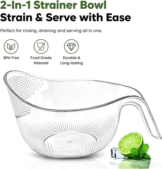 Multipurpose Rice Rinser Strainer with Handle for Rice, Fruits, Beans