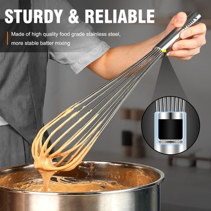 Walfos Silicone whisk,Whisks for Cooking Non Scratch, BPA Free whisk set of 4, 7+9+11in Balloon Whisks & 11in Flat Whisk, Heat Resistant(480°F).Great for Cooking in Pans, Baking, Whisking.Blue