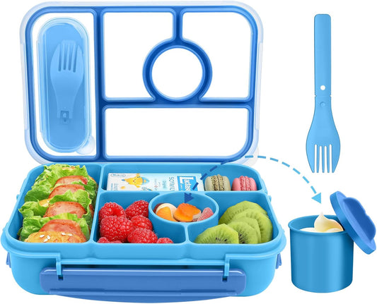 Lunch Box Kids,Bento Box Adult,Lunch Containers for Adults/Kids/Toddler,5 Compartments Bento Lunch Box with Sauce Vontainers,Microwave & Dishwasher & Freezer Safe(Purple)