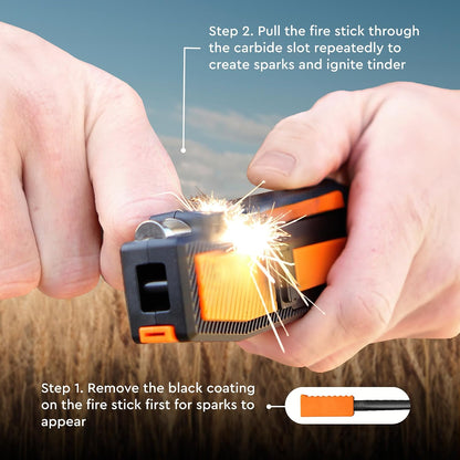 Orange Ninja Pocket Field Knife Sharpener – Portable 6-in-1 Sharpening Kit