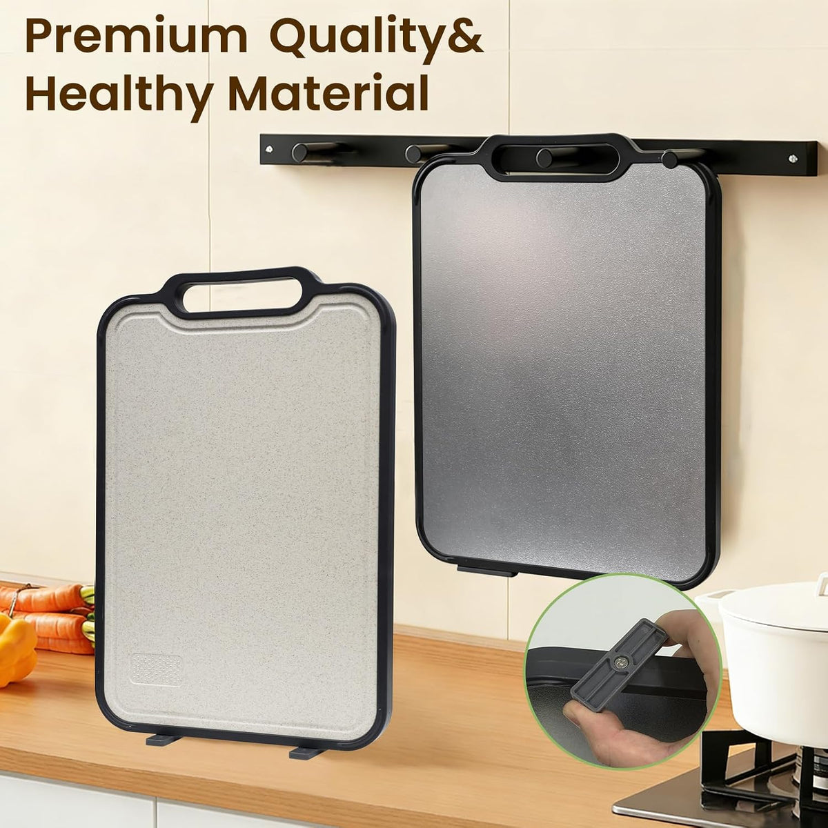 Titanium Cutting Board, Double Sided Pure Titanium Chopping Board, 16”×10”