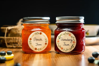MONEST Waterproof Label Stickers for Jars and Lids, Pantry, Mason Jar, Canning, Spice, Bottle Labels (Red Tulip 2"x3")