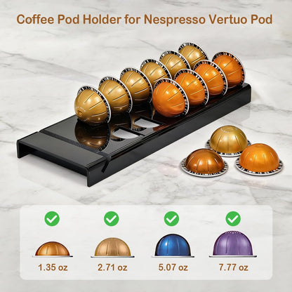 Acrylic Cup and Lid Holder with Coffee Pods Organizer, Adjustable Coffee Cup Holder 6 Compartment Dispenser for Disposable Cup and Straw Accessories Organizer, for Office, Home, Coffee Bar Countertop