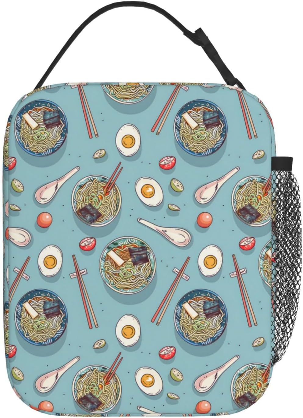 Reusable Sea Otter and Water Lily Lunch Box for Kids Girls Boys Women Adult, Insulated Cute Lunch Bag,Polyester Cooler Handbags Case for School Picnic Work Travel Outdoor Beach or Hiking