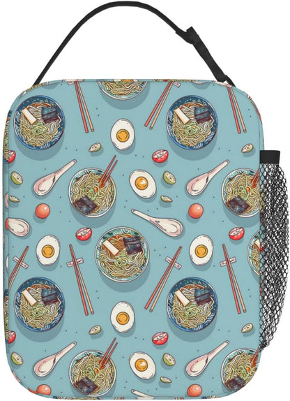 Reusable Sea Otter and Water Lily Lunch Box for Kids Girls Boys Women Adult, Insulated Cute Lunch Bag,Polyester Cooler Handbags Case for School Picnic Work Travel Outdoor Beach or Hiking