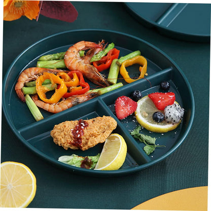 Divided Food Plate Three-compartment Pp Tray for Portion Control Stylish Breakfast Serving Food-grade Material for Dieting and Meal Prep