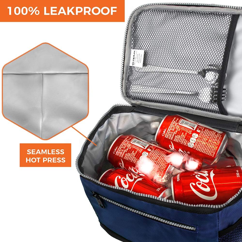 opux Insulated Lunch Box Men Women, Lunch Bag for Work School, Leakproof Soft Cooler Tote Adult, Large Lunch Pail Kids Boys Girls, Picnic Beach Food Bag with Shoulder Strap, Purple Floral