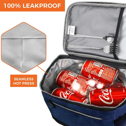 opux Insulated Lunch Box Men Women, Lunch Bag for Work School, Leakproof Soft Cooler Tote Adult, Large Lunch Pail Kids Boys Girls, Picnic Beach Food Bag with Shoulder Strap, Purple Floral
