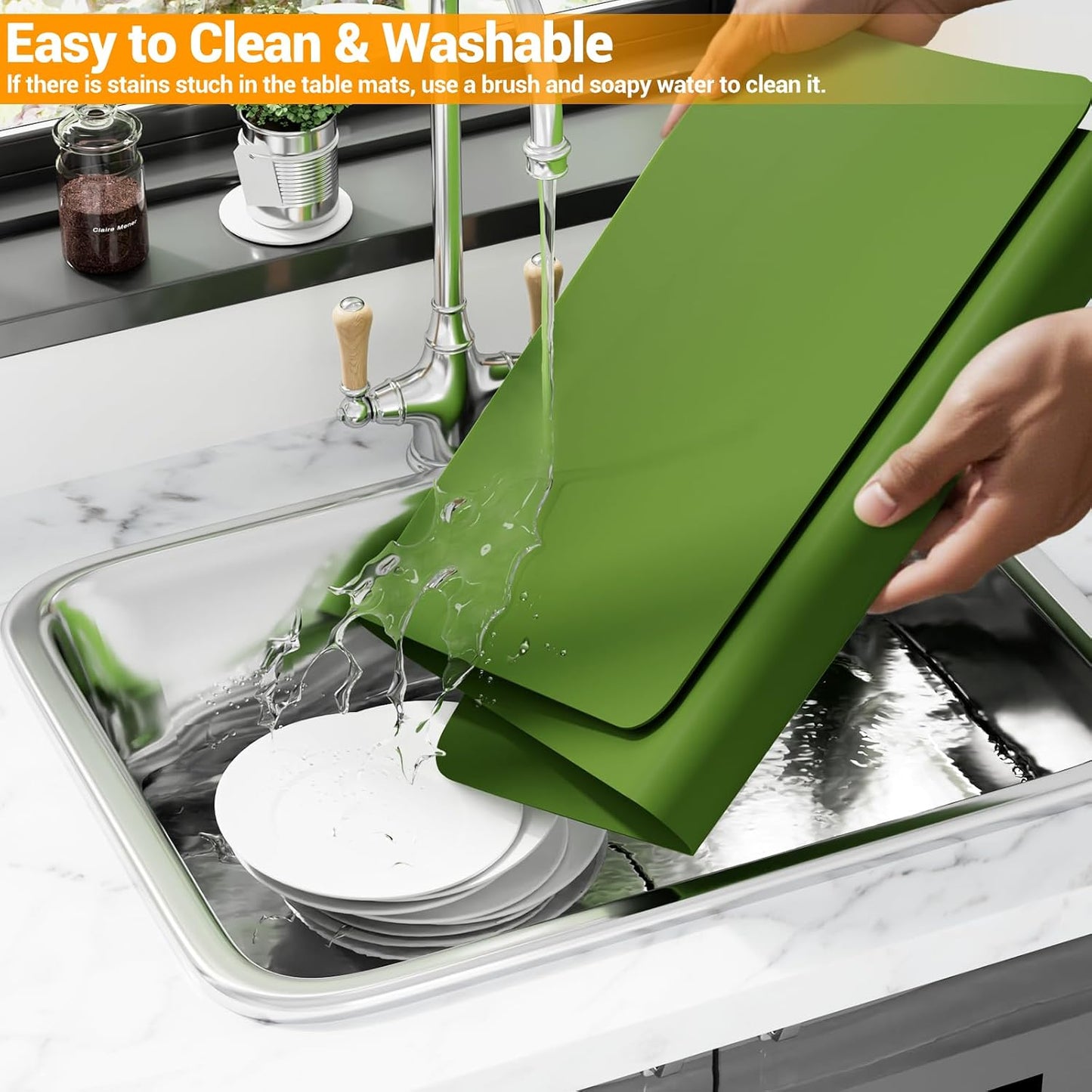 Food Grade Silicone Table Protector Mat 47x24 Inch, Heat Resistant Desk Pad for Baking/Painting/Resin/Welding, Non-Slip Waterproof Surface Easy Clean (3 Colors) (Gray)