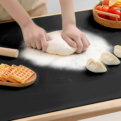 Silicone Mats for Kitchen Counter, 47.2"x 23.6" Largest Heat Resistant Mat, Waterproof Non-Slip Countertop Protector Mat, Cuttable Kitchen Counter Mat, Black
